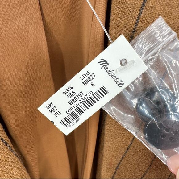 Madewell Oversized Blazer in Pinstripe Size 6 - Picture 5 of 11